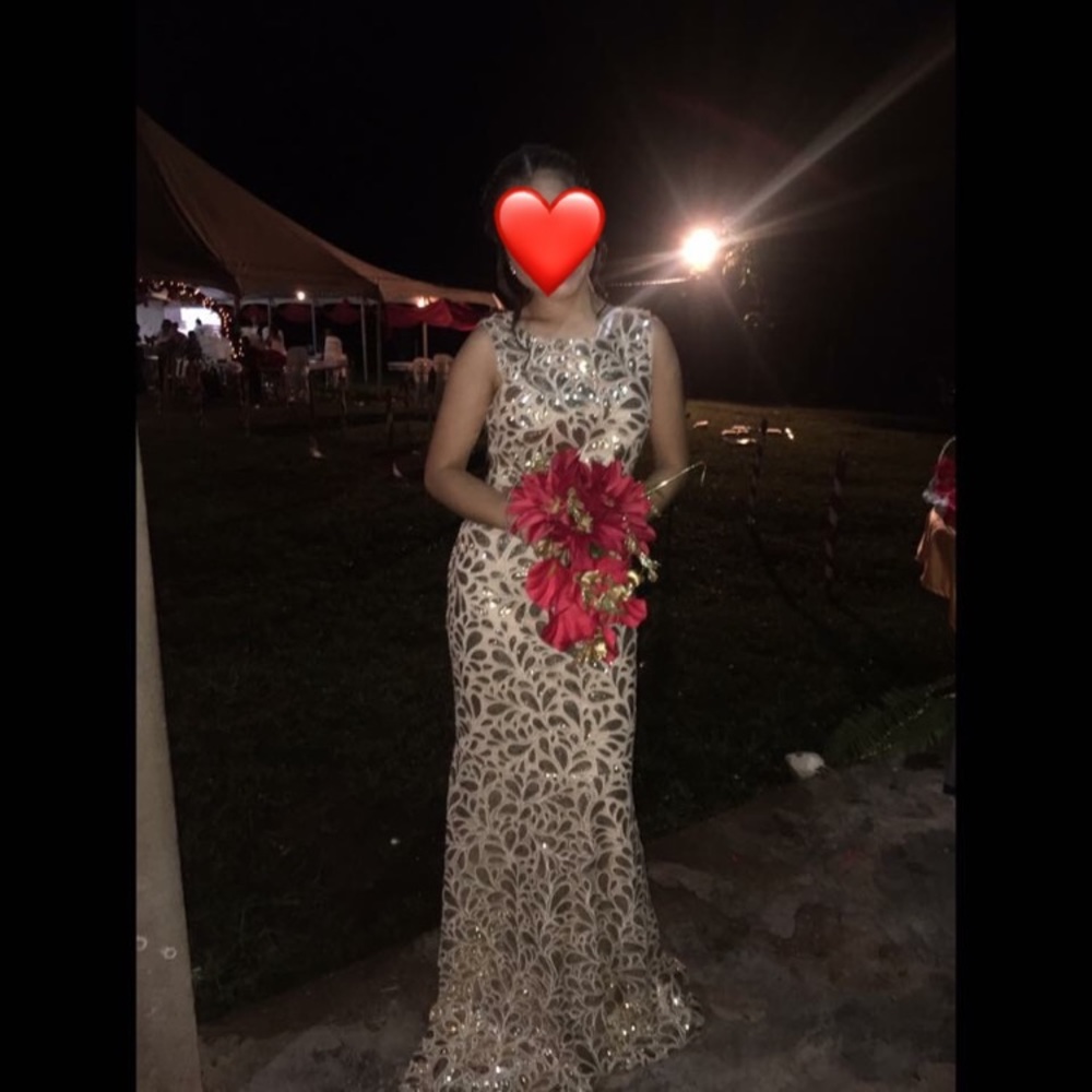 Gold Calvin Klein Prom Dress